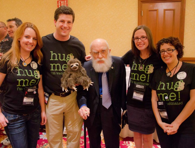 Ashley Hamer, Matt Lowry, James Randi, Katie Hovany and Jamie Bernstein at TAM 2012