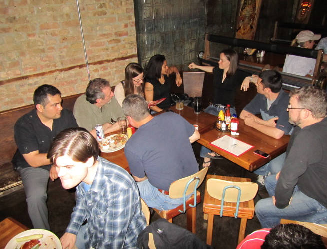 Skeptics gathered at tables at Simones to see if the rapture happens
